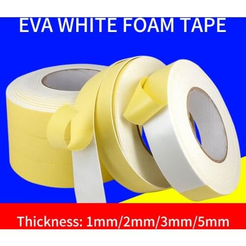 EVA White Sponge Single-Sided foam Tape Thickness 1mm 2mm 3mm 5mm Shockproof and Anti-Collision Sealing Strip Length 5 Meters