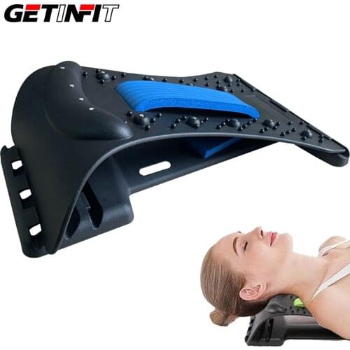 Getinfit Magnetic Therapy Back Massager Stretcher Neck and Back Stretch Tools Massage Cervical Pillow Lumbar Spine Support
