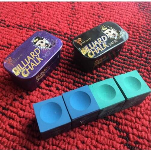 PXT XiaotingPan Tailor-made Chalk Powder Pool Snooker Metal Box Professional Accessories 2 Pieces Green Blue Chalk with Good Box