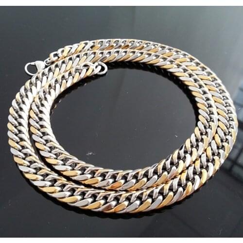 Tisnium Curb Cuban Mens Necklace Chain High Quality Stainless Steel Choker Bracelet Best Gift Friend Punk Hip-hop Accessories