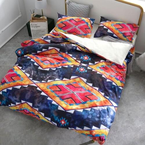 Mandala Boho Colorful 3 Pieces Quilt Cover Set Queen Bohemian Geometric Pillow Cases Home Hotel Textiles Comforter Duvet Covers