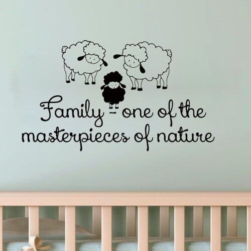 Cartoon Sheep Wall Sticker Family Home Decor Removable Bedroom Wall Decals Nursery Kids Children Room Decoration