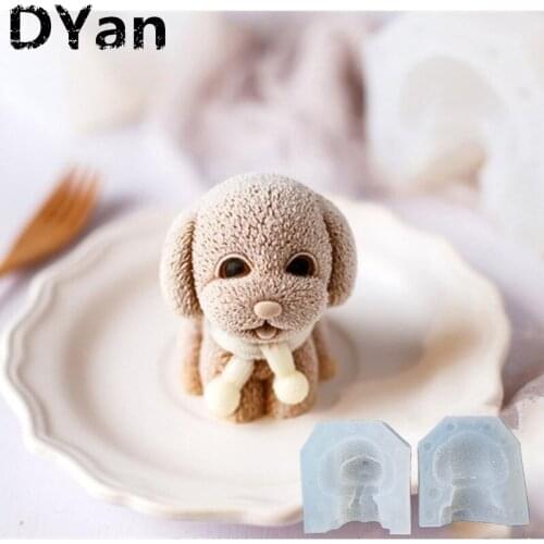 New 3D Scarf Dog Teddy Mousse Mold Fondant Cake Chocolate Mold DIY Baking Decorative Mold A1564