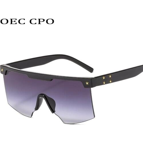 OEC CPO Oversized Vintage Sunglasses Women Men Brand Designer Retro Big Square Sun Glasses Men Shades Large Gradient Glasse O173