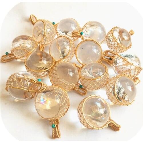 Rainbow Clear Quartz Ball Pendant Crystals Healing Stones For Gifts