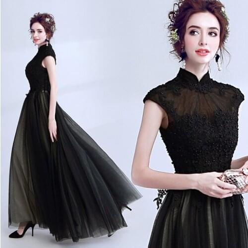 On Sale~Elegant Temperament Stand Beading Evening Dress 12