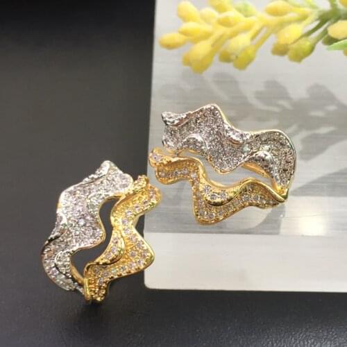 Lanyika Fashion Jewelry Distinctive Abstract Artistic Elegant Wavy line Micro Plated Party Earrings Anniversary Daily Best Gift