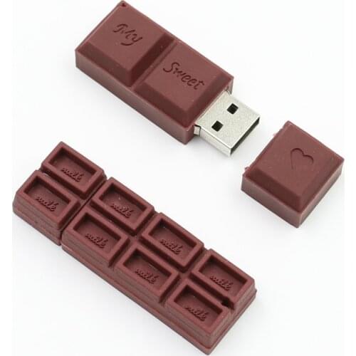 Chocolate Catoon USB Flash Drive 16GB 64GB 32GB 4GB 8GB Usb 2.0 Pen Drive Flash Memory PenDrive Stick Memory Stick Fashion Gift
