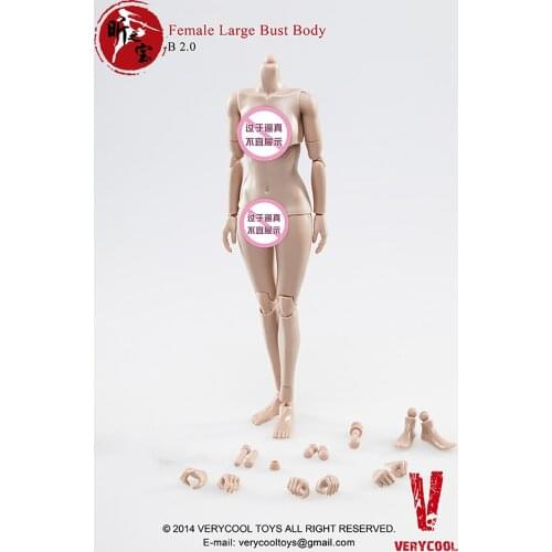 VERYCOOL 1/6 FX01-B Half-encapsulated big breasted female body 2.0 female soldier movable doll model