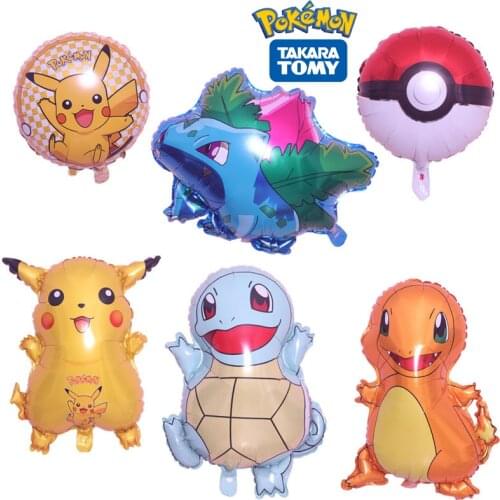 Pokemon Anime Figures Pikachu Party Foil Balloons Christmas Halloween Children Birthday Event Decoration Supplies Kids Boy Gifts