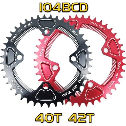 VXM 104BCD 40T 42T Mountain Bicycle Chainwheel MTB bike crankset Aluminum Alloy 7075 Narrow Wide Chainring BCD 104MM Chainring