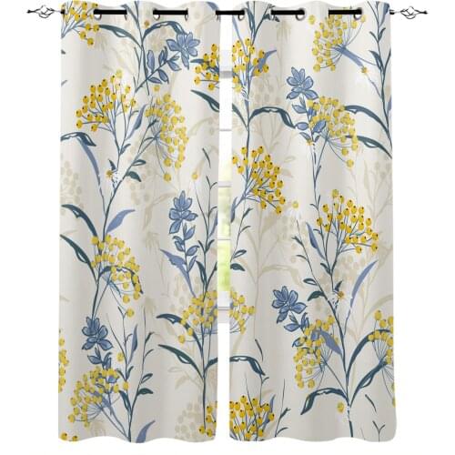 Plant Flowers Texture Blackout Curtains For Living Room Bedroom Printed Window Treatment Drapes Home Decor