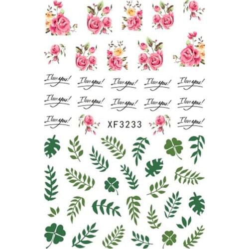 1PCS Color Designer 3D Self Adhesive Nail Art Sticker D001-D015 Style Nail Art Applique Nail Slider