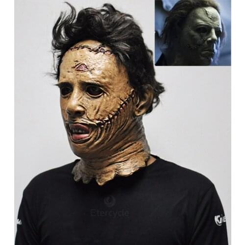 2020 Texas Chainsaw Massacre Leatherface Masks Latex Scary Movie Halloween Cosplay Costume Party Event Props Toys Carnival Mask