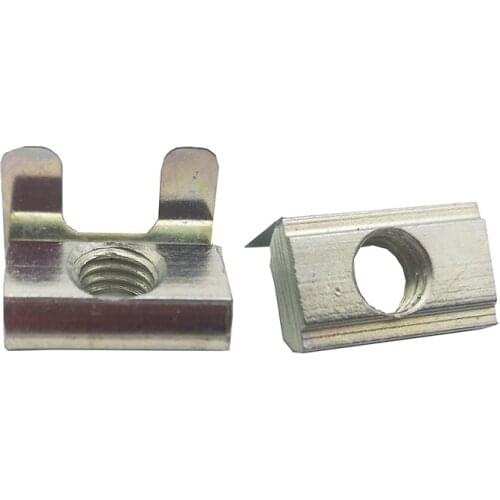 30pcs M4 M5 M6 M8 T Spring Nuts T-Nut Roll in Slot Nuts Thread Half Round Elasticity Nuts for 30/40/45 t slot Aluminum Profile