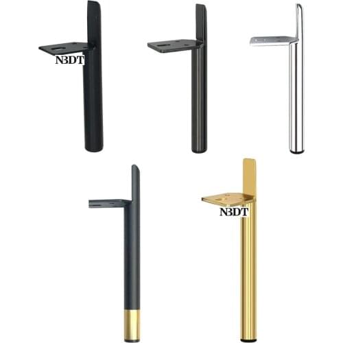 4Pcs Matte Black Gold Furniture Cabinet Cupboard Sofa Couch Coffee Table Round Tube Feet Leg Corbel Pattern