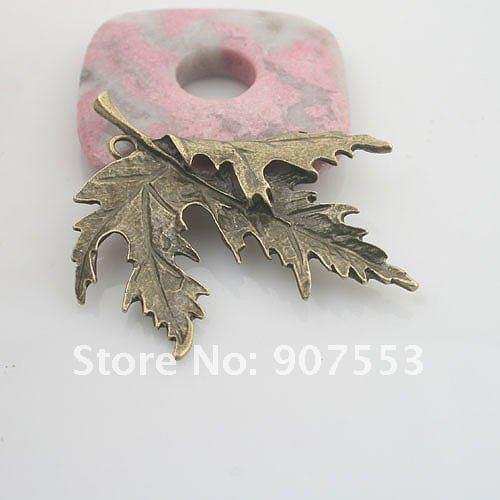 4pcs antiqued bronze color maple leaf design pendant charm G1820