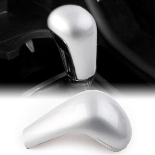 1Pcs For Mazda 3 Axela 2020 2021 Silver Car Console Gear Shift Knob Cover Decorative Trim ABS Plastic