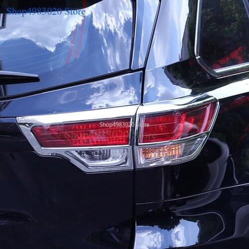 For Toyota Highlander 2015 2016 2017 ABS Chrome Rear Taillight Lamp Trim Cover Frame Car Decoration Sticker Exterior Accessories