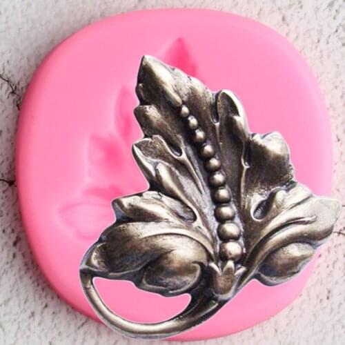Elegant Leaf Bead Silicone Molds DIY Cupcake Topper Fondant Cake Decorating Tools Polymer Clay Candy Chocolate Gumpaste Moulds
