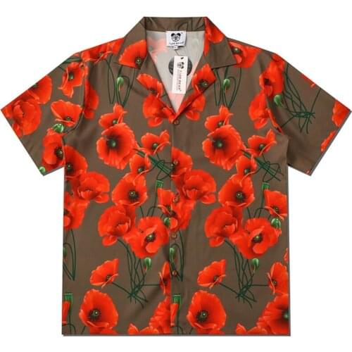 Men Vintage Hawaiian Beach Shirts Harajuku Full Floral Printed Polo Shirt Hip Hop Streetwear Holiday Women Tropical Tops