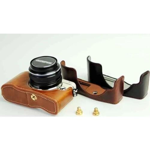 Leather Camera Bag for Olympus Pen Lite E-PL7 E-PL8 Black/Brown/Coffee EPL7 EPL8 EPL9 Camera Case Leather Half