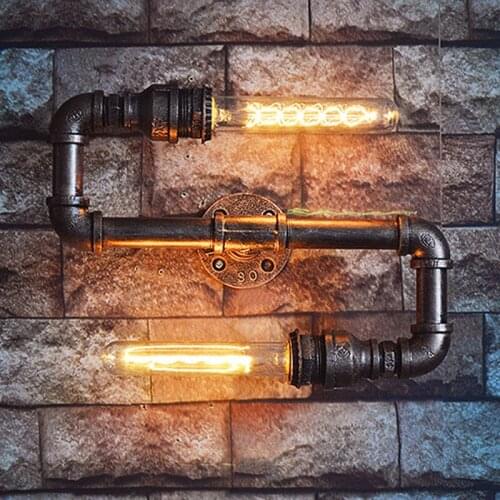 Creative home lighting industrial wind retro water pipe light metal wall lamp manual tube lighting decoration WF5161621