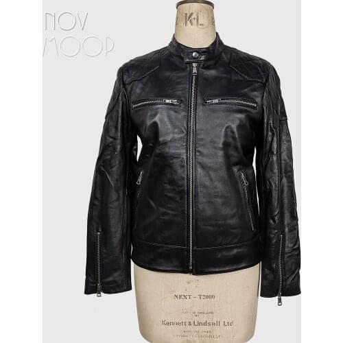 Novmoop genuine leather mens jacket sheepskint high quality last one piece clearance Liquidación de chaqueta de cuero C10