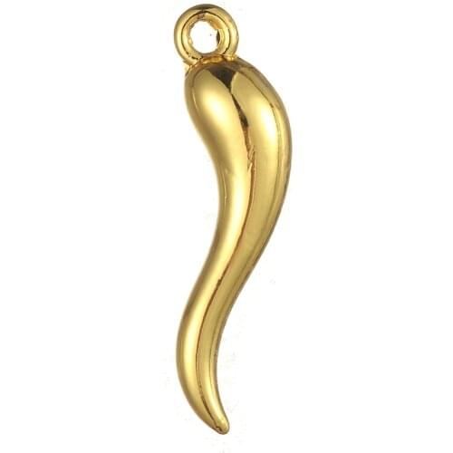 My shape 20pcs rhodium gold color Lucky Minimal Italian Horn Charm Amulet Protection Pendant metal pendants for jewelry making