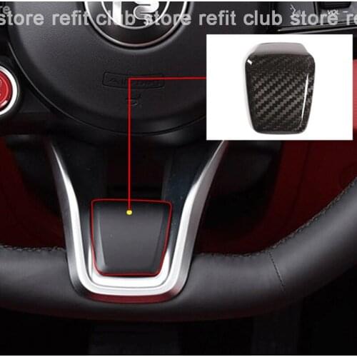 Carbon Fiber Steering Wheel Decoration Patch Stickers For 2020-2021 Alfa Romeo Giulia Stelvio Car Accessories Interior Modified