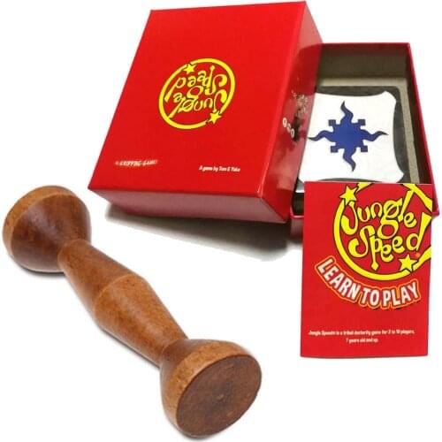 Family Party Board Game Fun Brown Wood Jungle Token Run Fast Pair Speed Forest Fun Cards Game English Spanish Rules