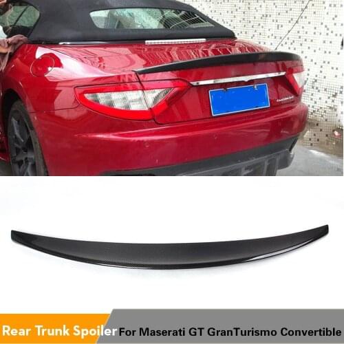 Carbon Fiber / FRP Unpainted Rear Trunk Spoiler Auto Boot Lip Wings for Maserati Gran Turismo Convertible 2Door Flat 2012 - 2014