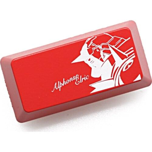 Novelty Shine Through Keycap ABS Etched Shine-Through Fullmetal Alchemist Edward Alphonse black red enter backspace for keyboard