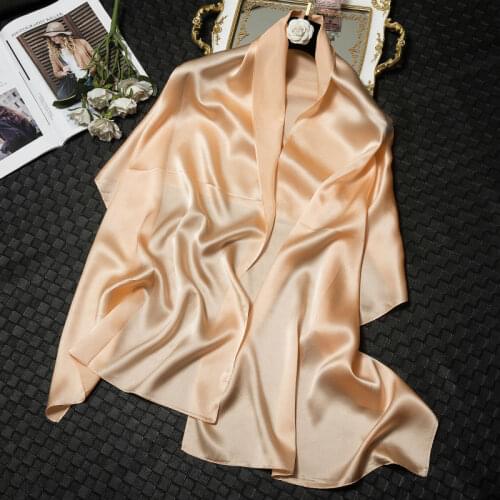 2018New Spring Autumn Women Luxury Brand Scarves Solid Colors Silk Scarf Plus Size 180cm*90cm Silk Shawl hijab scarf 15 colors