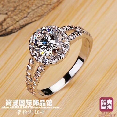 2 Ct NSCD synthetic stone wedding rings sterling sliver jewelry engagement ring promise rings for women