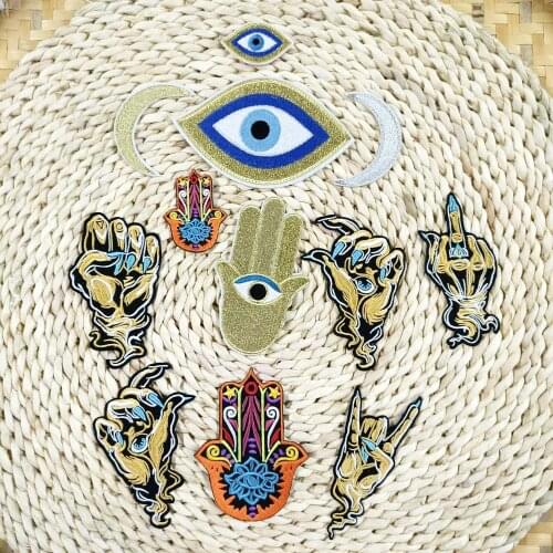 Iron-on embroidery eyes moon palm claw cartoon patches for clothing CA-23