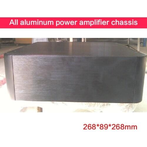 DIY All Aluminum Power Amplifier Chassis Rounded Corners 2609 Power Supply Case Audio Shell Amplifier Enclosure 268*89*268mm
