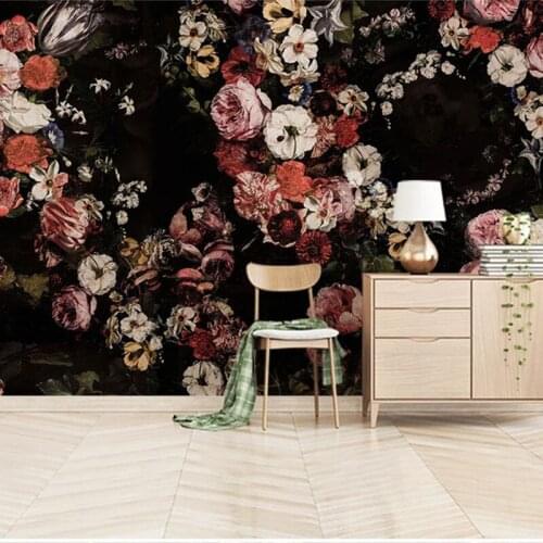 Custom 3d Mural Wallpaper Home Decor Living Room Colorful Oil Painting Peony TV Backdrop Bedroom Photo Wall Paper 3D