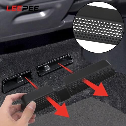 LEEPEE 2PCS/Set Car Air Outlet Cover Dustproof Back Seat Under Ventilation Car Vent Cover ABS For Skoda Kodiaq 2016 2017 2018