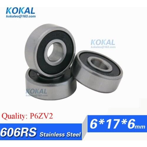 [S606RS-P6]Free Shipping 10pcs Gcr15 ABEC-5 high quality stainless steel440C 606RS bearing 606RZ R1760RS 80016 6*17*6mm