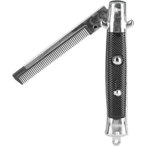 Cat Brush Grooming Tools Mans Spring Pocket Oil Hair Comb Folding Automatic Push Button Hair Brush Hairdressing Comb Pet