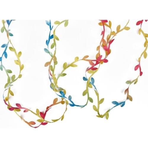 10 Meter Silk Leaf-Shaped Trim Ribbons Artificial Lace Leaves Handmade For DIY Wedding Craft Supplies Home Decoration