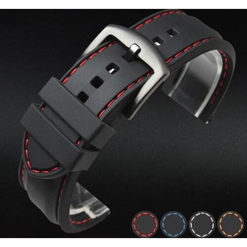 Silicone Watchband 22mm Band Watch Accessories Strap 20mm 18mm Rubber Bracelet Belt 24mm Waterproof 2019 High Quality