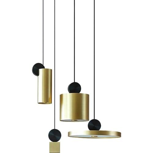 LED Pendant Light Golden Acrylic Chandelier Modern Simple Droplight Small for Bedroom Living Room Dining Coffee Bar Hotel Lobby