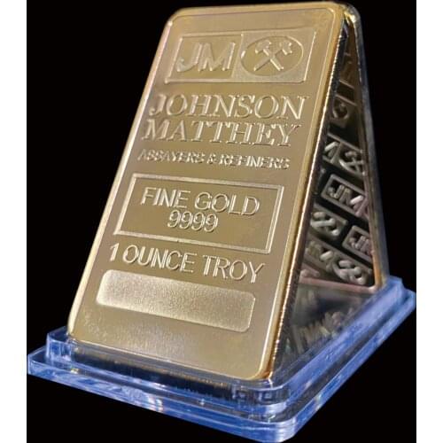 Fine Gold 999 1 Ounce Troy Johnson Matthey Assayer & Refiners With Display Case