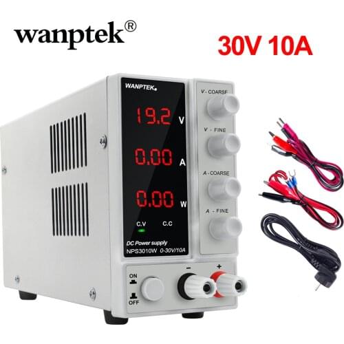 Wanptek Newest Switching LAb DC Power Supply 120V 30V 10A Professional Bench Mini Adjustable Digital Power Source regulable 30 v