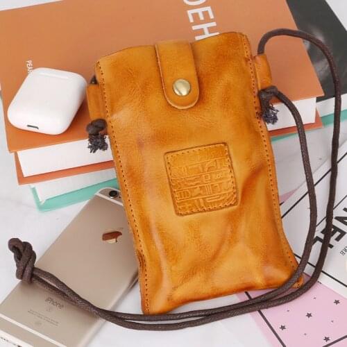 Plant Tanned Leather Shoulder Bag Womens Luxury Handbags Fashion Crossbody Bags For Women Female Mobile Phone Bag