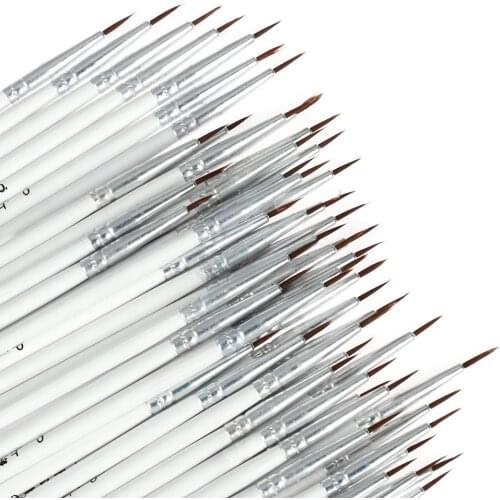 10PCS Acrylic Wooden Hand Painted Thin Painting Brush Fine Nylon Hair Hook Line Pen Drawing Art Supplies Red/Black/White Pen
