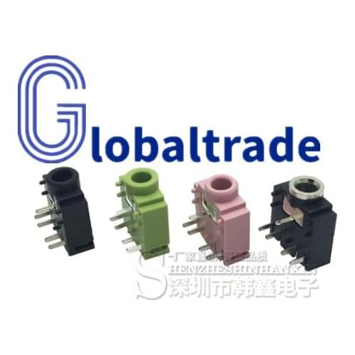 10PCS PJ-307 PJ307 Green/Pink/black 5Pin 3.5mm Stereo Jack Socket Audio Jack Connector PCB 3F07 Headset Female