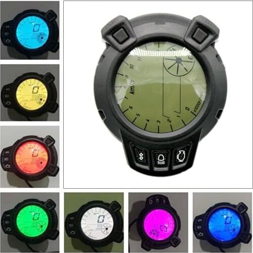 12V 7 Colour Odometer Speedometer Fuel Level Gauge Backlight Modified LCD Instrument Accessories for Land Rover Yamaha BWS125